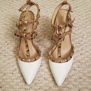 BCBG Studded Strap Heels